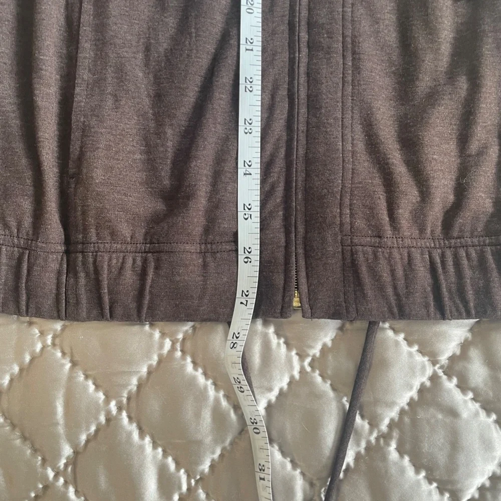 ST JOHN Jacket {S} Mock Neck Lightweight in Brown - Picture 8 of 11